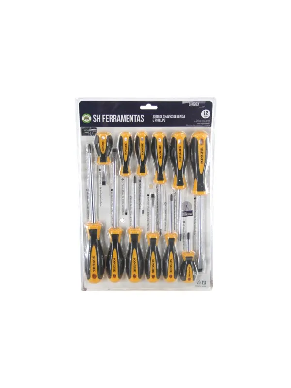 JUEGO DE LLAVES DE FENDA Y PHILLIPS SONGHE TOOLS SH0203 - 12 PIEZAS