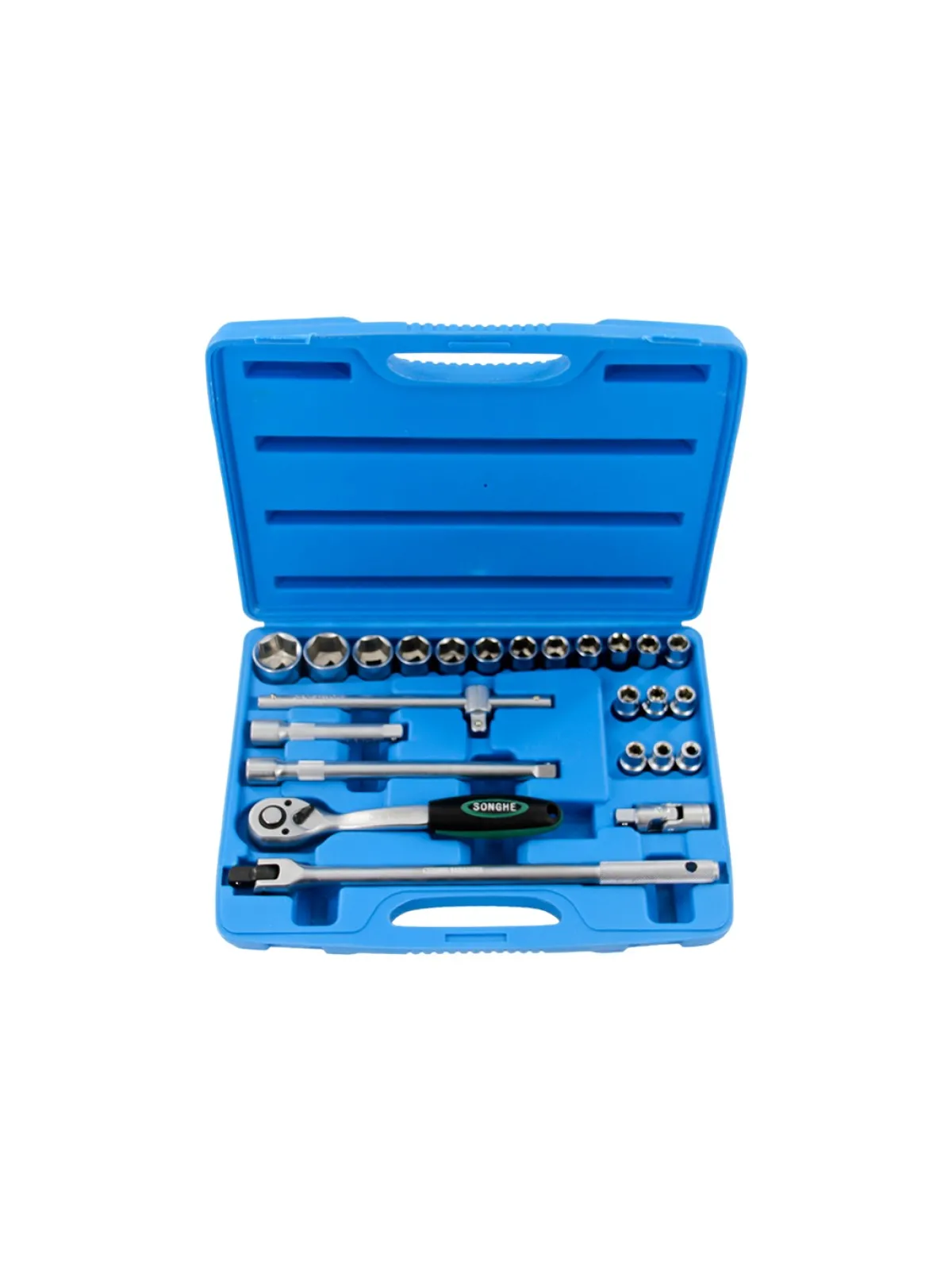 JUEGO DE SOQUETES SEXTAVADA CON LLAVE CATRACA SH0339 - 25 PIEZAS