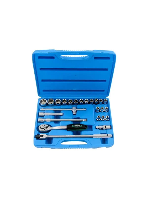JUEGO DE SOQUETES SEXTAVADA CON LLAVE CATRACA SH0339 - 25 PIEZAS