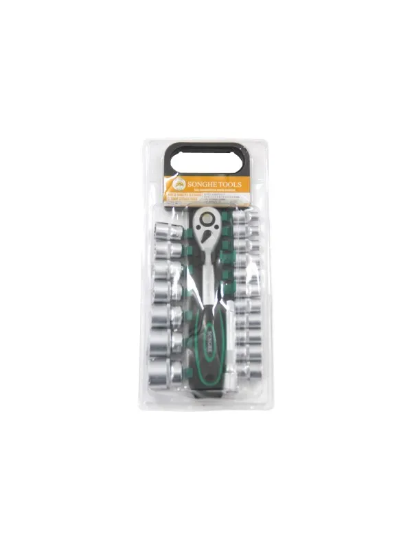 JUEGO DE SOQUETES SEXTAVADO CON LLAVE CATRACA FOSCO SH0431 - 20 PIEZAS